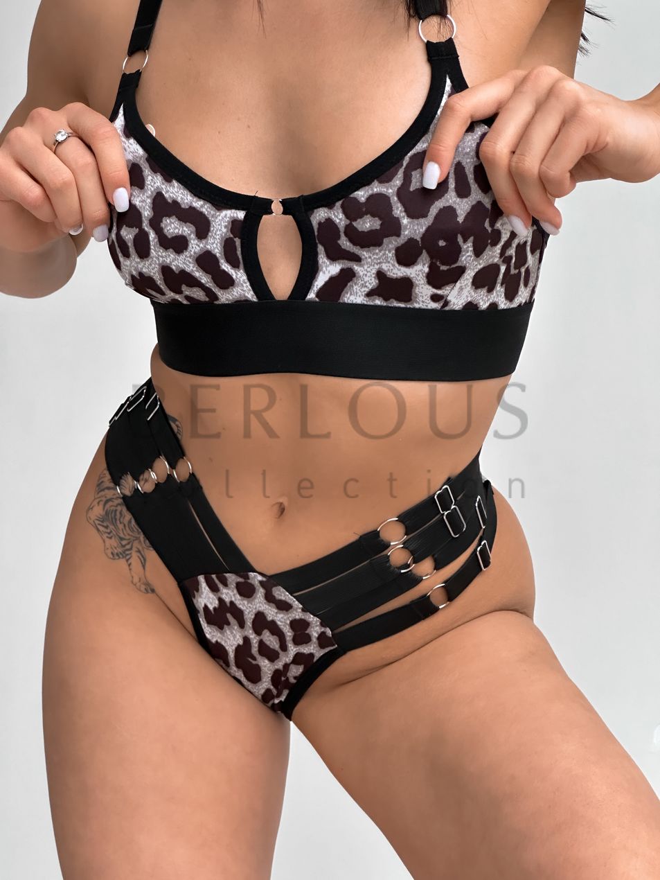 SET TOP AND PANTIES (mini), collection LEO, Lycra, Leo, L