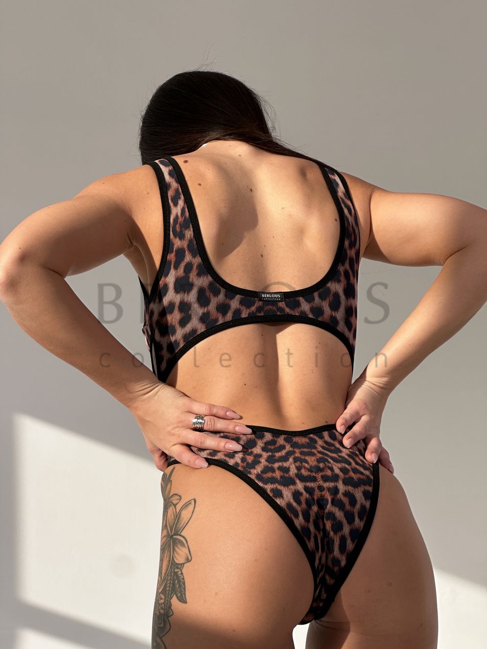 BODY, collection LEO, Lycra/Mesh, Black/Leo, L