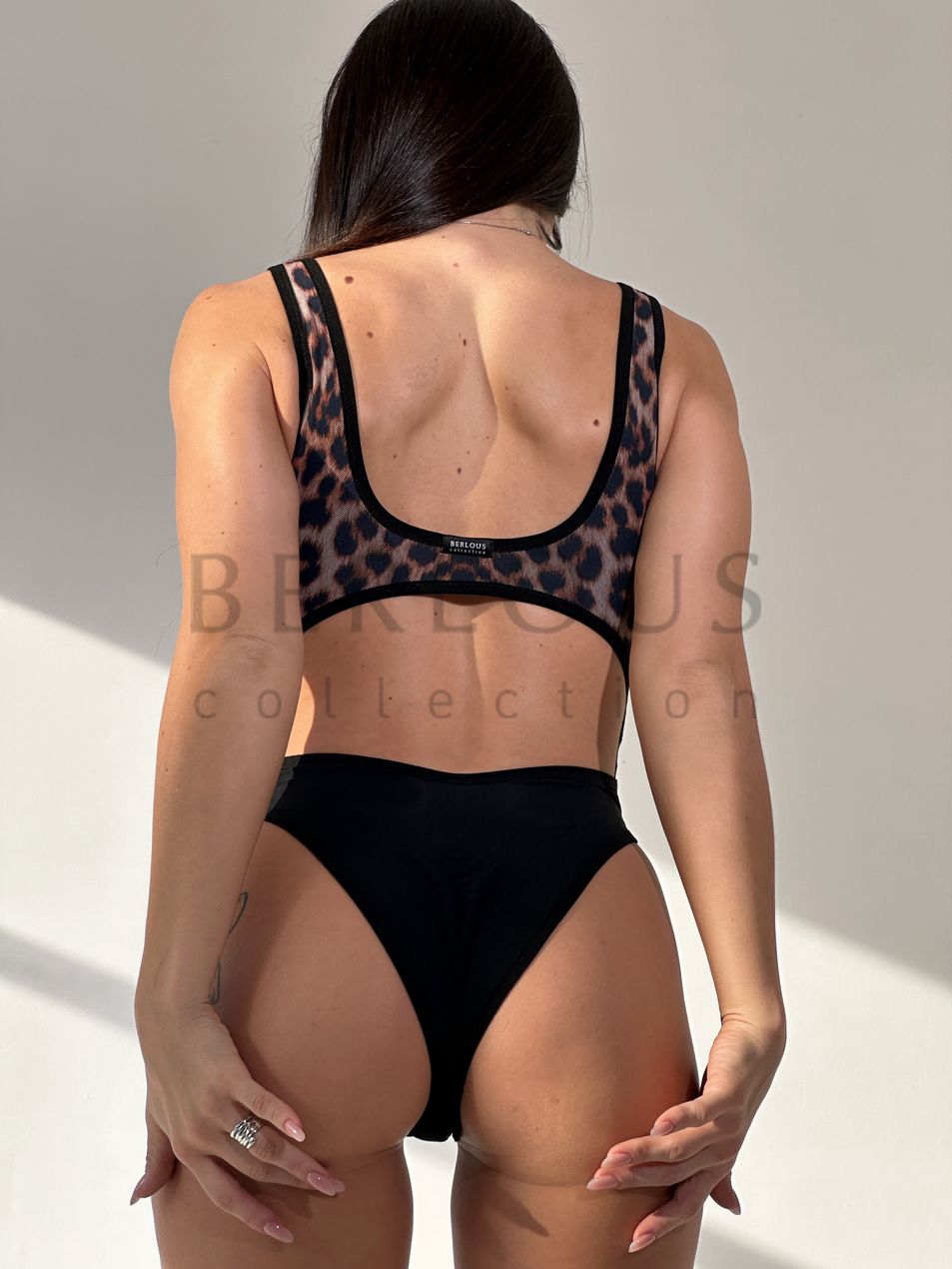 BODY, collection LEO, Lycra/Mesh, Black/Leo, L