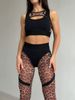 SET TOP AND LEGGINGS, collection SHADOW, Mesh, Leo, L