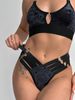 SET TOP AND PANTIES (mini), collection PEACH, Velvet, Black, L