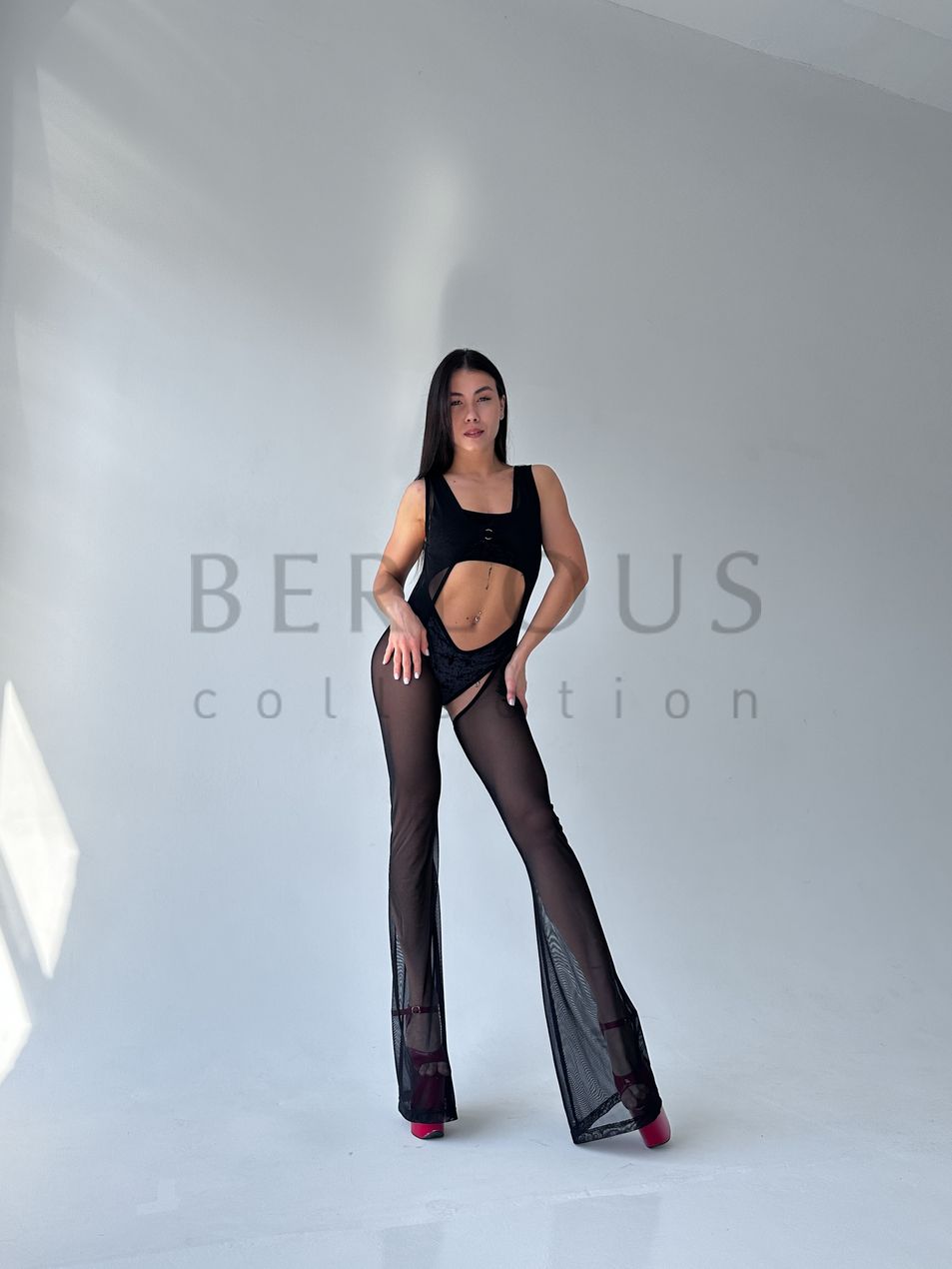 JUMPSUIT, collection SHADOW, Mesh, Black, L