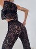 SET top, swing-blouse, trousers, collection LACE, guipure Black, XS