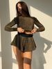 SET TOP AND SKIRTS-SHORTS, collection SHINE, Lurex, Gold, XS
