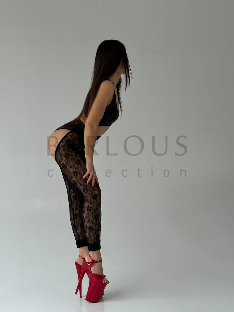 STOCKINGS, collection LACE, guipure Black, XS