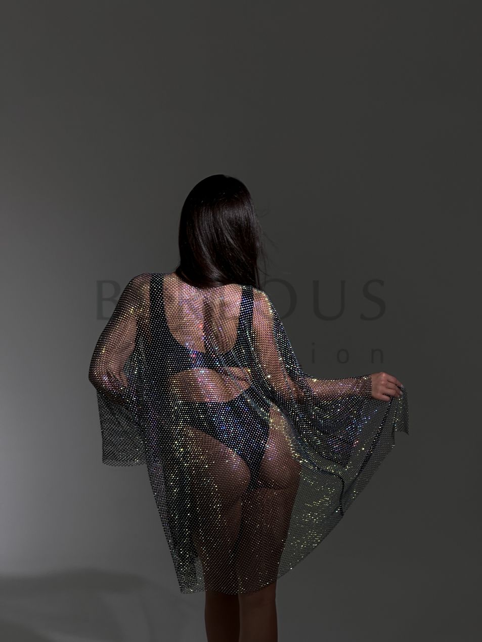 KIMONO, collection VEIL, Mesh, Black, L