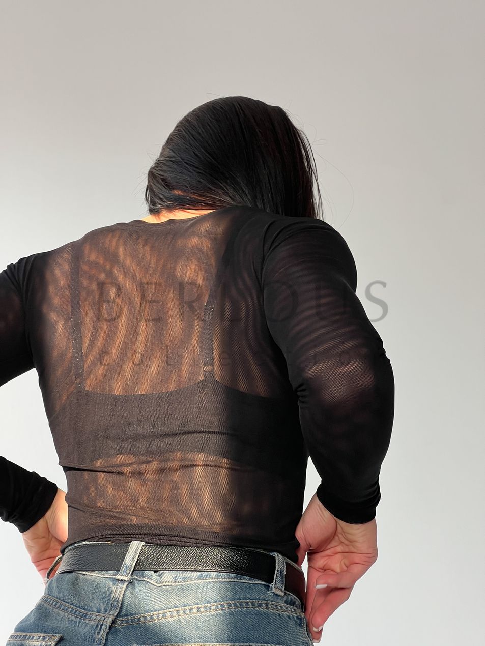 LONGSLEEVE, collection SHADOW, Mesh, Black, L